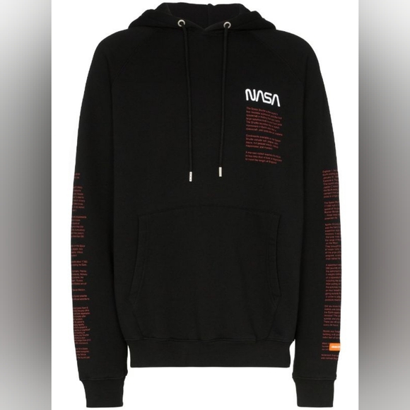 NEW HERON PRESTON NASA PRINT  COTTON HOODIE - Picture 1 of 15